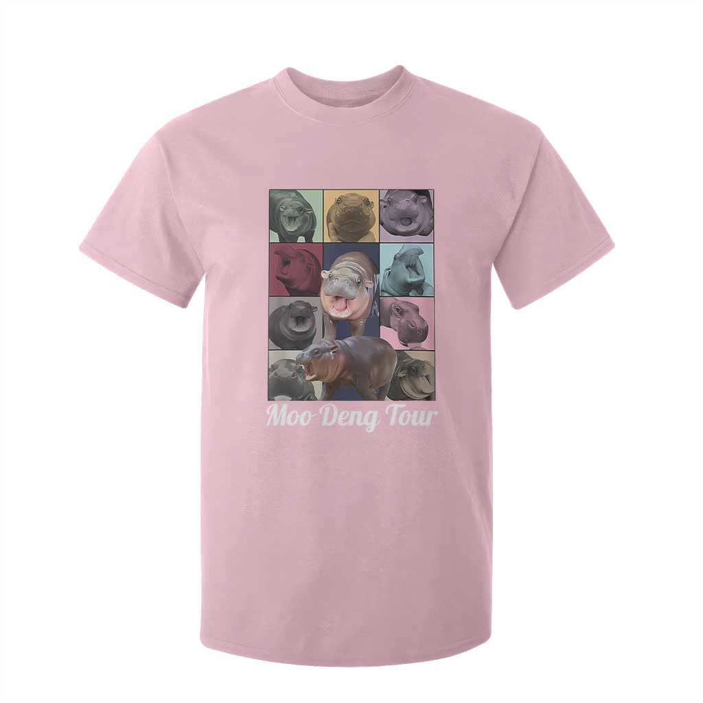 Baby Hippo Moo Deng Tour T Shirt For Kid Bouncy Cute Pygmy Hippopotamus TS02 Light Pink Print Your Wear