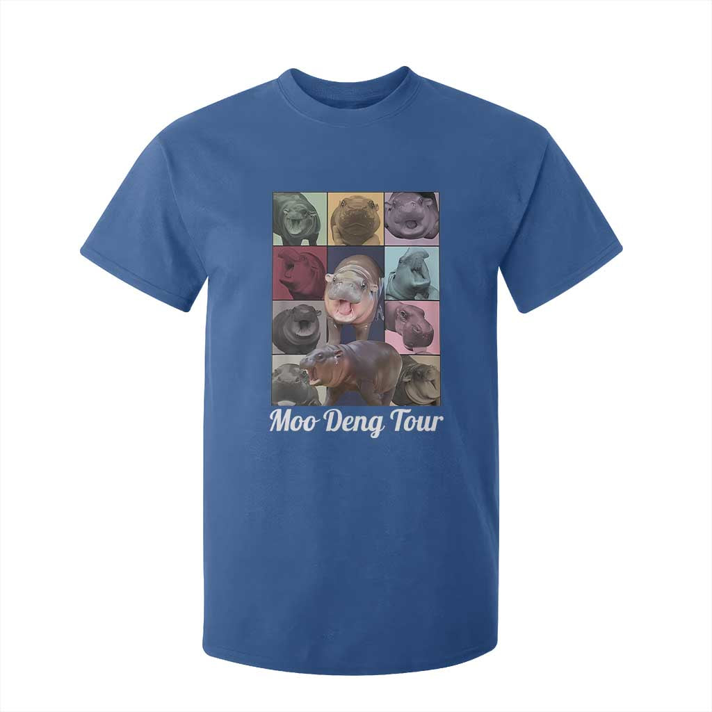 Baby Hippo Moo Deng Tour T Shirt For Kid Bouncy Cute Pygmy Hippopotamus TS02 Royal Blue Print Your Wear