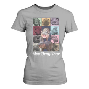 Baby Hippo Moo Deng Tour T Shirt For Women Bouncy Cute Pygmy Hippopotamus TS02 Sport Gray Print Your Wear