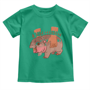 Baby Hippo Moo Deng Baby Shirt Bouncy Pig in Thai Picture The Cute Pygmy Hippopotamus TS02 Irish Green Print Your Wear