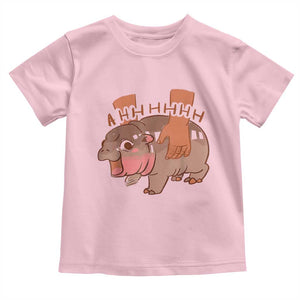 Baby Hippo Moo Deng Baby Shirt Bouncy Pig in Thai Picture The Cute Pygmy Hippopotamus TS02 Light Pink Print Your Wear