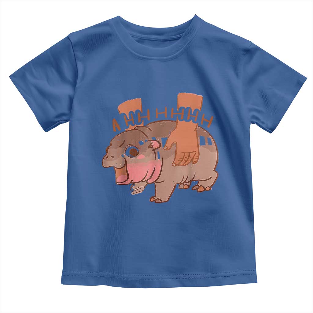 Baby Hippo Moo Deng Baby Shirt Bouncy Pig in Thai Picture The Cute Pygmy Hippopotamus TS02 Royal Blue Print Your Wear