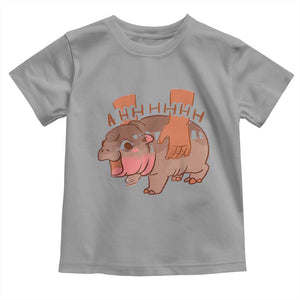 Baby Hippo Moo Deng Baby Shirt Bouncy Pig in Thai Picture The Cute Pygmy Hippopotamus TS02 Sport Gray Print Your Wear
