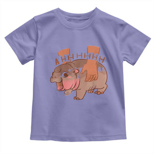 Baby Hippo Moo Deng Baby Shirt Bouncy Pig in Thai Picture The Cute Pygmy Hippopotamus TS02 Violet Print Your Wear