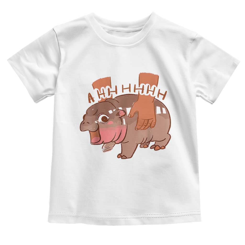 Baby Hippo Moo Deng Baby Shirt Bouncy Pig in Thai Picture The Cute Pygmy Hippopotamus TS02 White Print Your Wear