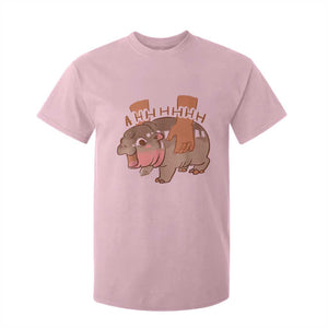 Baby Hippo Moo Deng T Shirt For Kid Bouncy Pig in Thai Picture The Cute Pygmy Hippopotamus TS02 Light Pink Print Your Wear