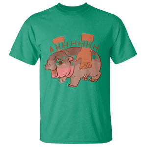 Baby Hippo Moo Deng T Shirt Bouncy Pig in Thai Picture The Cute Pygmy Hippopotamus TS02 Irish Green Print Your Wear