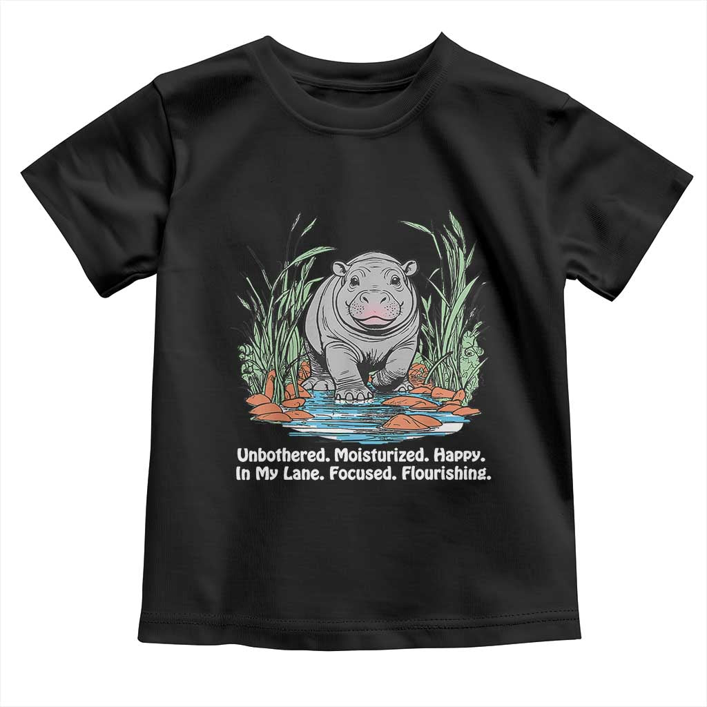 Baby Hippo Moo Deng Baby Shirt Unbothered Bouncy Pig Meme Cute Viral TS02 Black Print Your Wear