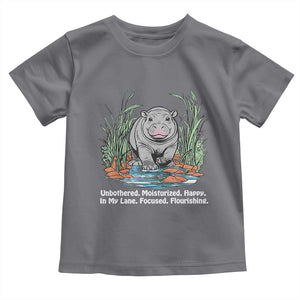 Baby Hippo Moo Deng Baby Shirt Unbothered Bouncy Pig Meme Cute Viral TS02 Charcoal Print Your Wear
