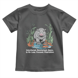 Baby Hippo Moo Deng Baby Shirt Unbothered Bouncy Pig Meme Cute Viral TS02 Dark Heather Print Your Wear