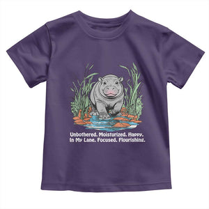 Baby Hippo Moo Deng Baby Shirt Unbothered Bouncy Pig Meme Cute Viral TS02 Purple Print Your Wear