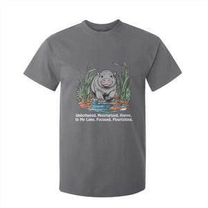 Baby Hippo Moo Deng T Shirt For Kid Unbothered Bouncy Pig Meme Cute Viral TS02 Charcoal Print Your Wear