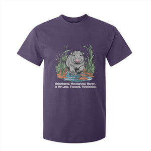 Baby Hippo Moo Deng T Shirt For Kid Unbothered Bouncy Pig Meme Cute Viral TS02 Purple Print Your Wear