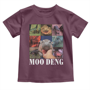 Baby Hippo Moo Deng Baby Shirt Pygmy Hippo Cute Zoo For Family TS02 Maroon Print Your Wear