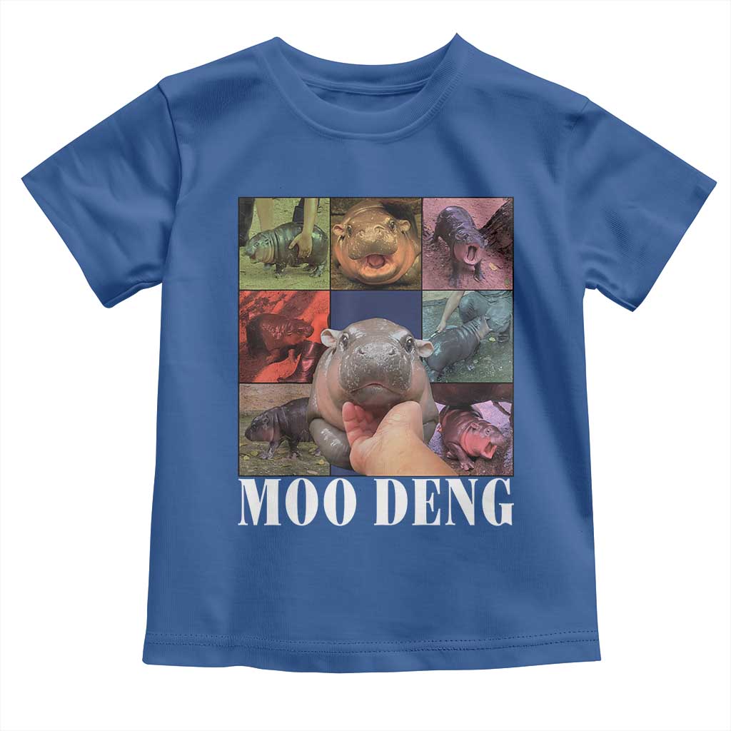 Baby Hippo Moo Deng Baby Shirt Pygmy Hippo Cute Zoo For Family TS02 Royal Blue Print Your Wear