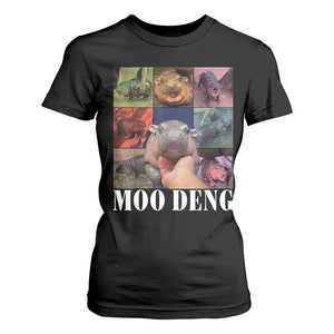 Baby Hippo Moo Deng T Shirt For Women Pygmy Hippo Cute Zoo For Family TS02 Black Print Your Wear