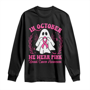 Breast Cancer Awareness Long Sleeve Shirt In October We Wear Pink TS02 Black Print Your Wear