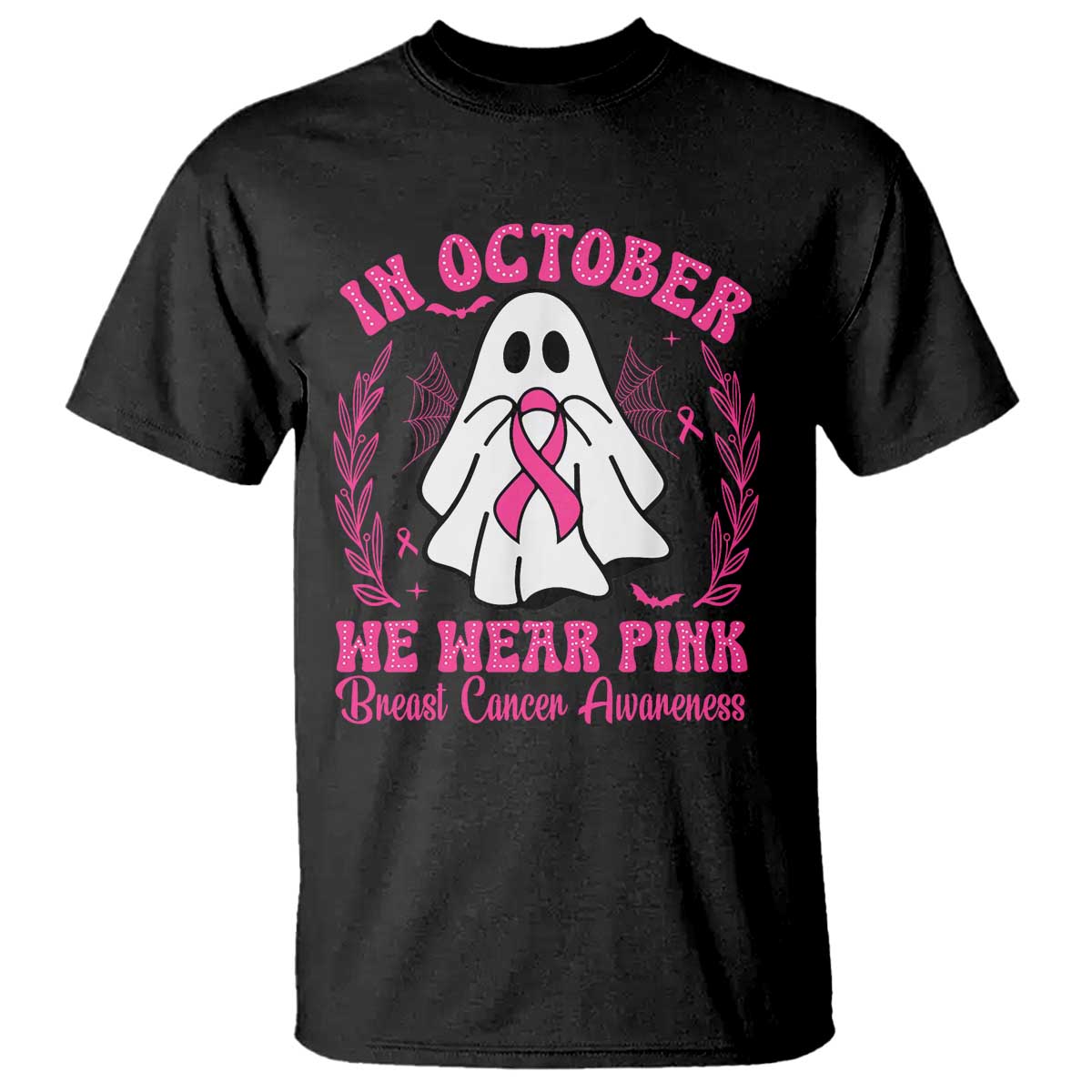 Breast Cancer Awareness T Shirt In October We Wear Pink TS02 Black Print Your Wear