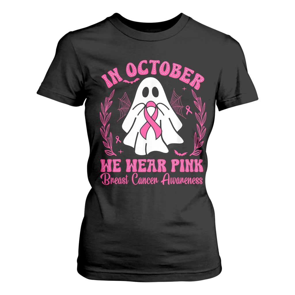Breast Cancer Awareness T Shirt For Women In October We Wear Pink TS02 Black Print Your Wear