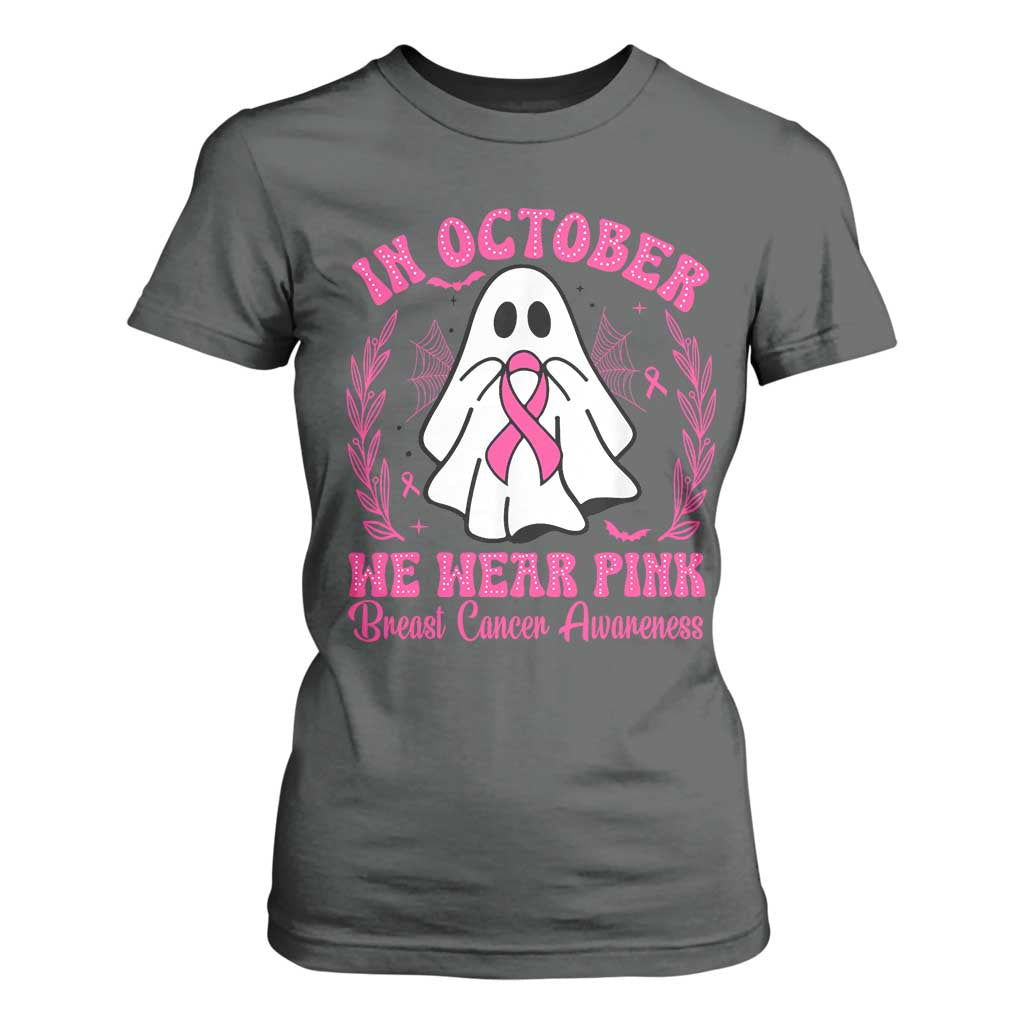 Breast Cancer Awareness T Shirt For Women In October We Wear Pink TS02 Dark Heather Print Your Wear
