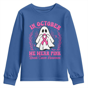 Breast Cancer Awareness Youth Sweatshirt In October We Wear Pink TS02 Royal Blue Print Your Wear