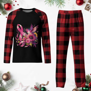 Breast Cancer Awareness Plaid Pajama Set Hummingbird Pink Ribbon Support TS02 Buffalo Plaid Print Your Wear