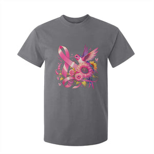 Breast Cancer Awareness T Shirt For Kid Hummingbird Pink Ribbon Support TS02 Charcoal Print Your Wear