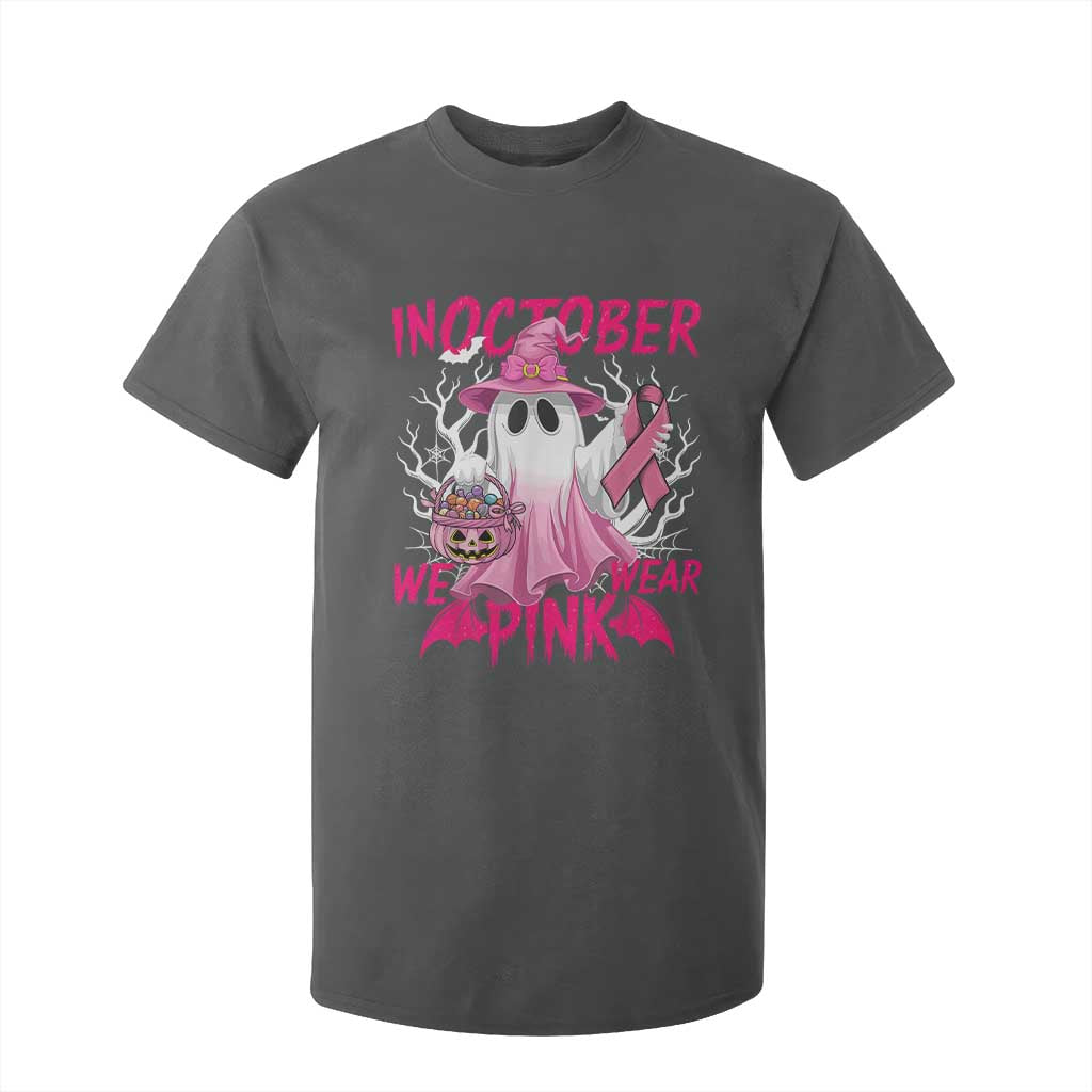 Breast Cancer Awareness T Shirt For Kid In October We Wear Pink Ghost TS02 Dark Heather Print Your Wear