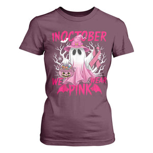 Breast Cancer Awareness T Shirt For Women In October We Wear Pink Ghost TS02 Maroon Print Your Wear