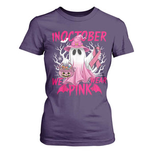Breast Cancer Awareness T Shirt For Women In October We Wear Pink Ghost TS02 Purple Print Your Wear
