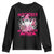 Breast Cancer Awareness Youth Sweatshirt In October We Wear Pink Ghost TS02 Black Print Your Wear