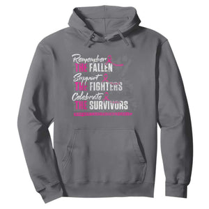 Breast Cancer Awareness Hoodie Remember The Fallen Support The Fighters TS02 Charcoal Print Your Wear