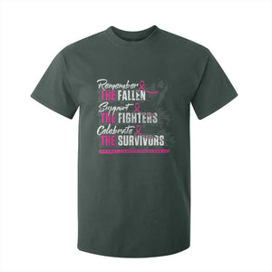 Breast Cancer Awareness T Shirt For Kid Remember The Fallen Support The Fighters TS02 Dark Forest Green Print Your Wear