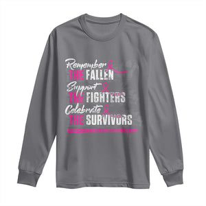 Breast Cancer Awareness Long Sleeve Shirt Remember The Fallen Support The Fighters TS02 Charcoal Print Your Wear