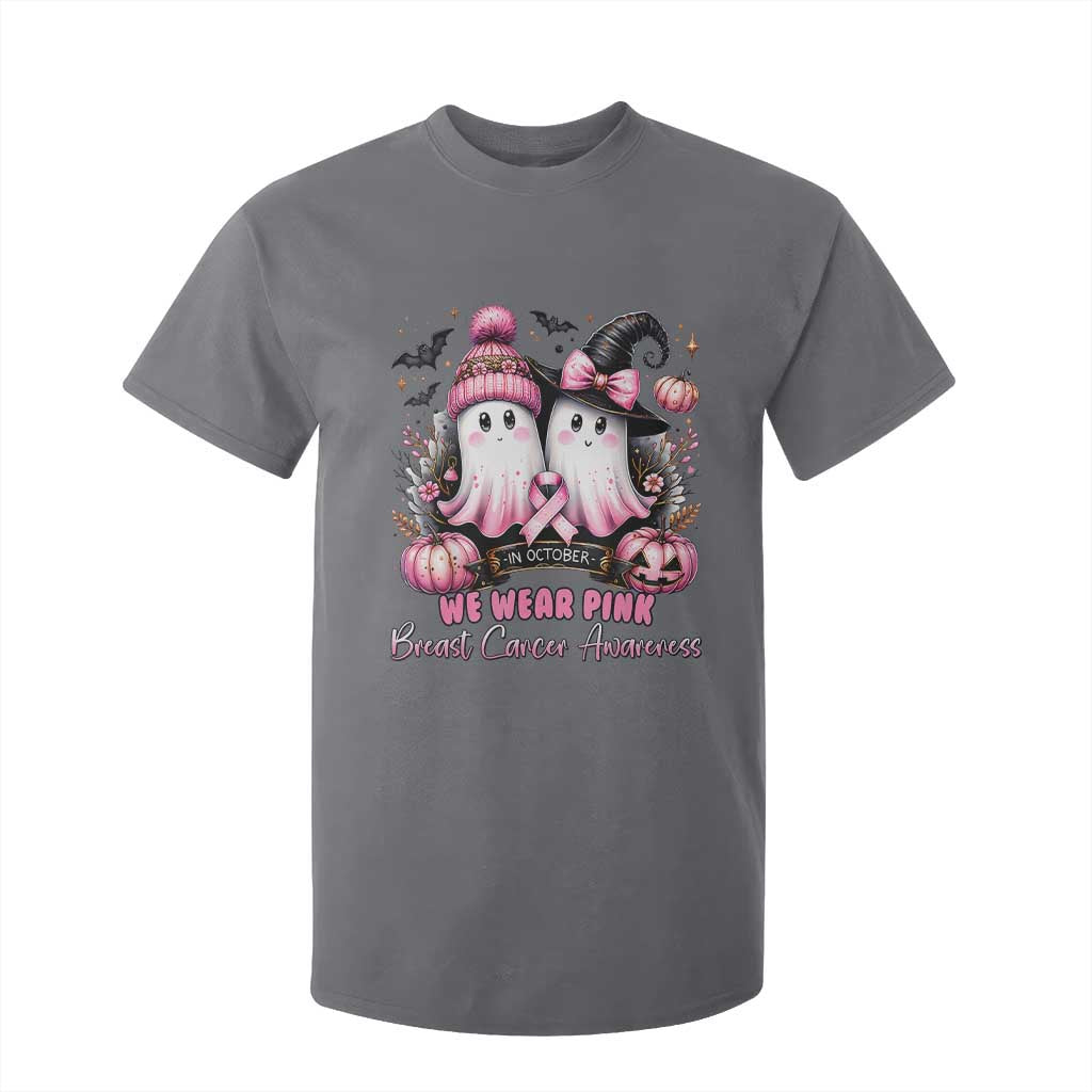 Breast Cancer Awareness Witch T Shirt For Kid In October We Wear Pink Ghost Witch TS02 Charcoal Print Your Wear