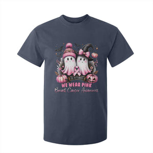 Breast Cancer Awareness Witch T Shirt For Kid In October We Wear Pink Ghost Witch TS02 Navy Print Your Wear