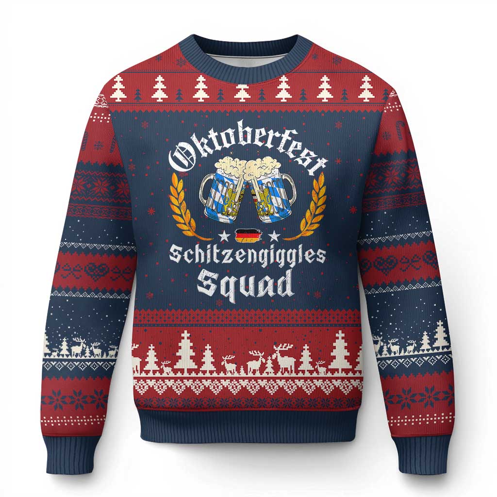 Oktoberfest Squad Ugly Christmas Sweater Bavarian Festival Munich Beer TS02 Navy Red Print Your Wear