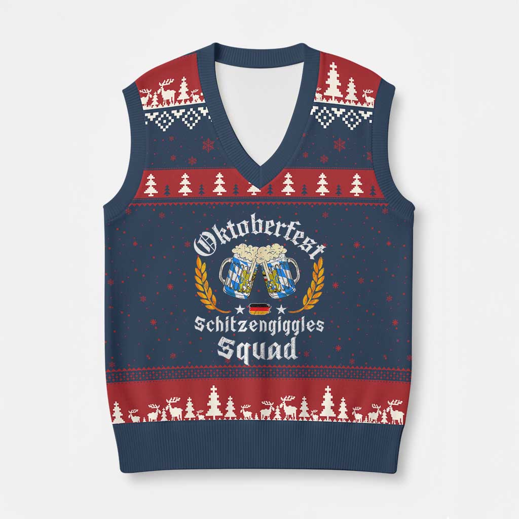 Oktoberfest Squad V-Neck Knit Sweater Vest Bavarian Festival Munich Beer TS02 Navy Red Print Your Wear