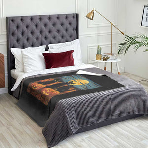 Black Cat Halloween Throw Blanket Starry Night Van Gogh Inspo TS02 Print Your Wear