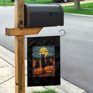 Black Cat Halloween Garden Flag Starry Night Van Gogh Inspo TS02 Print Your Wear