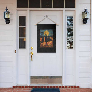 Black Cat Halloween Garden Flag Starry Night Van Gogh Inspo TS02 Print Your Wear