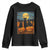 Black Cat Halloween Youth Sweatshirt Starry Night Van Gogh Inspo TS02 Black Print Your Wear