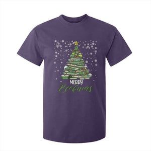 Book Lover Xmas Tree T Shirt For Kid Merry Bookmas TS02 Purple Print Your Wear