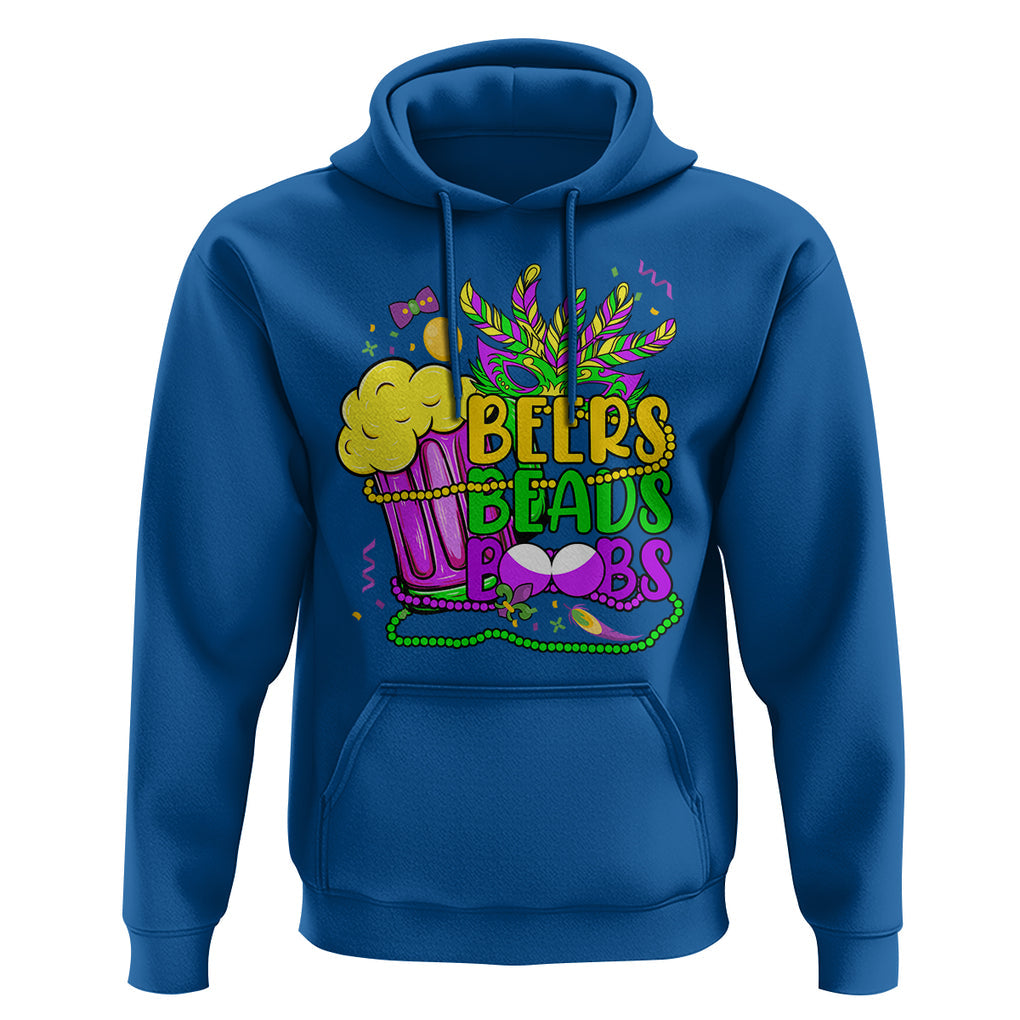 Funny Mardi Gras Hoodie Beer Beads Boobs New Orleans TS02 Royal Blue Printyourwear
