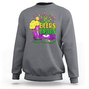 Funny Mardi Gras Sweatshirt Beer Beads Boobs New Orleans TS02 Charcoal Printyourwear