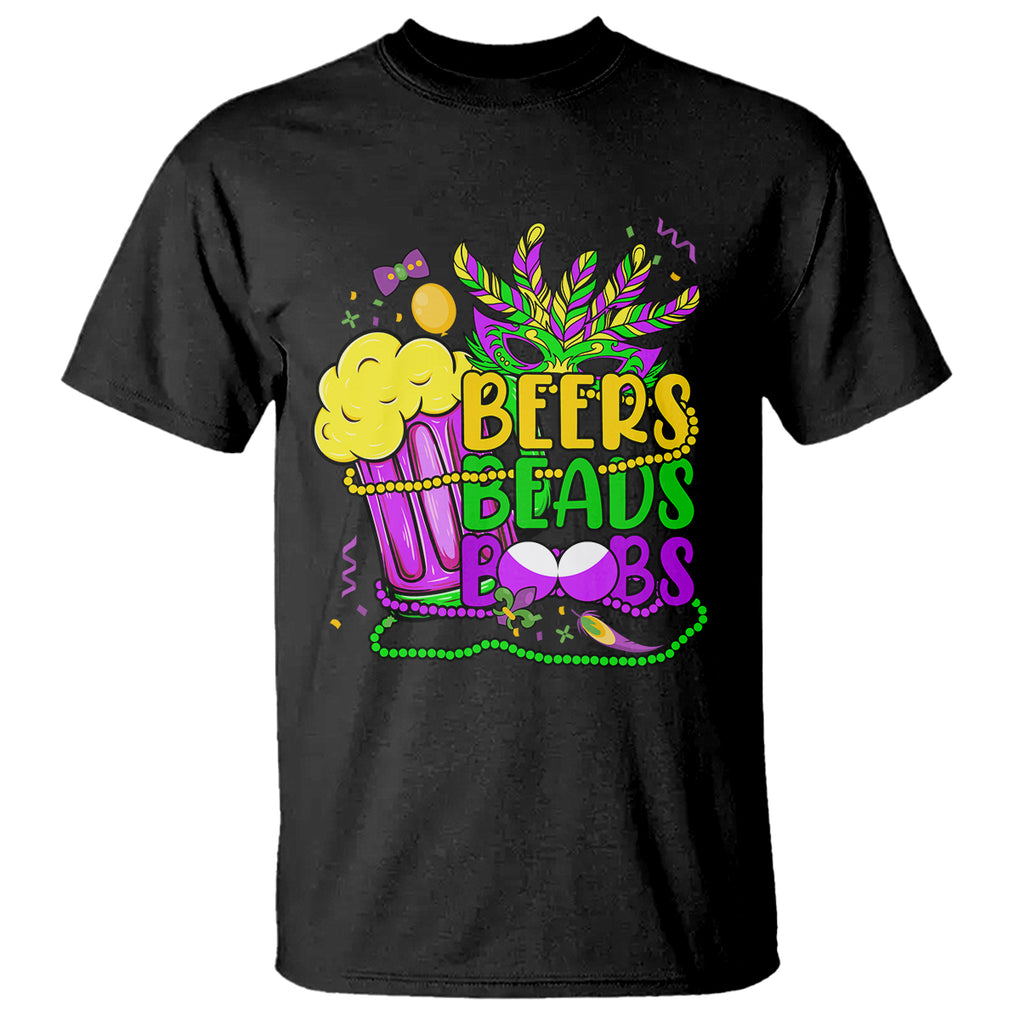 Funny Mardi Gras T Shirt Beer Beads Boobs New Orleans TS02 Black Printyourwear
