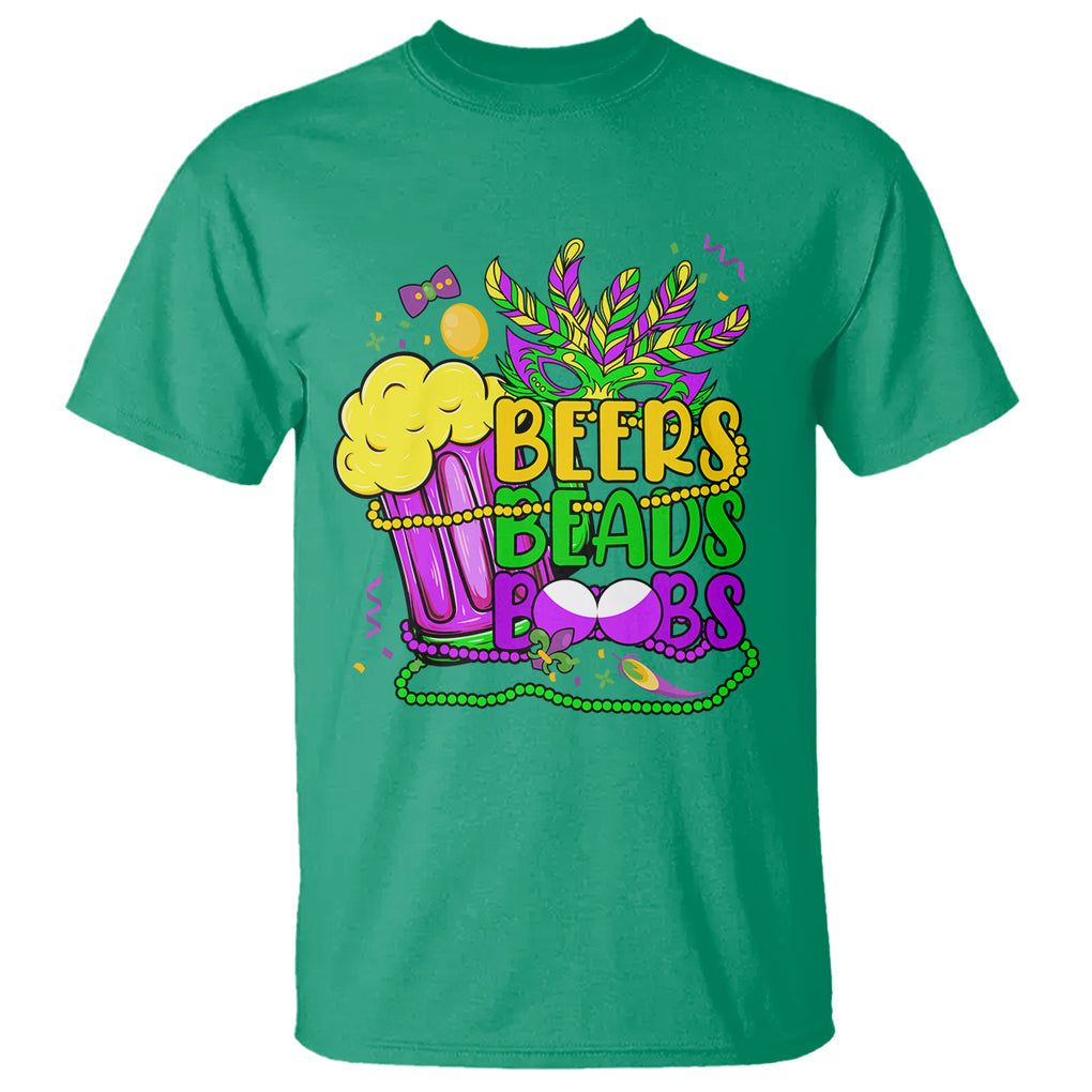 Funny Mardi Gras T Shirt Beer Beads Boobs New Orleans TS02 Irish Green Printyourwear