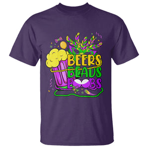 Funny Mardi Gras T Shirt Beer Beads Boobs New Orleans TS02 Purple Printyourwear