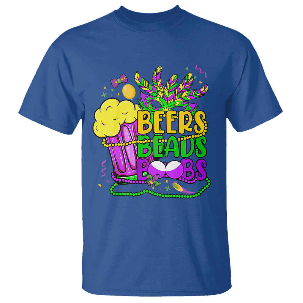 Funny Mardi Gras T Shirt Beer Beads Boobs New Orleans TS02 Royal Blue Printyourwear