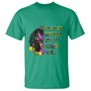 Funny Mardi Gras T Shirt Bead Up Bitches Woman with Mask Carnival Parade TS02 Irish Green Printyourwear